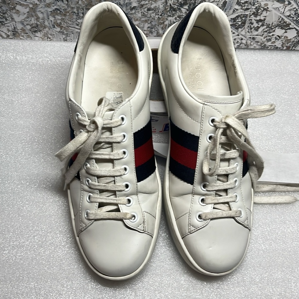 Gucci Ace Leather 'White Blue' Sneaker - Picture 4 of 15